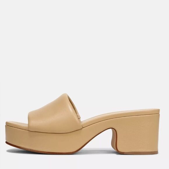 Vince Margo chunky platform block heel leather sandal blonde size 10 - Picture 1 of 16